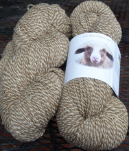 Load image into Gallery viewer, Brown/Cream Barber Pole, Naturally Colored Merino Yarn - Sport Weight, 2 ply, 380 yards