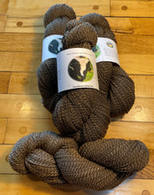Load image into Gallery viewer, Gray/Brown Barber Pole, Naturally Colored Merino Yarn - Sport Weight, 2 ply, 330 yards