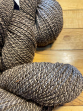 Load image into Gallery viewer, Gray/Brown Barber Pole, Naturally Colored Merino Yarn - Sport Weight, 2 ply, 330 yards