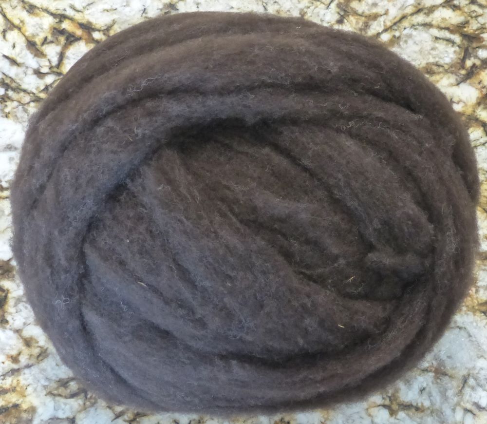 Black, Natural Colored Merino Roving (4 ounces)