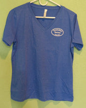 Load image into Gallery viewer, Women’s V-neck T-Shirt in Sky Blue